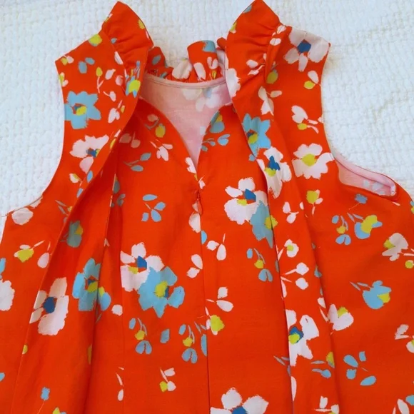 Tyler Boe Stella Dress - Size XS – Orange Floral – Sleeveless - Picture 11 of 15